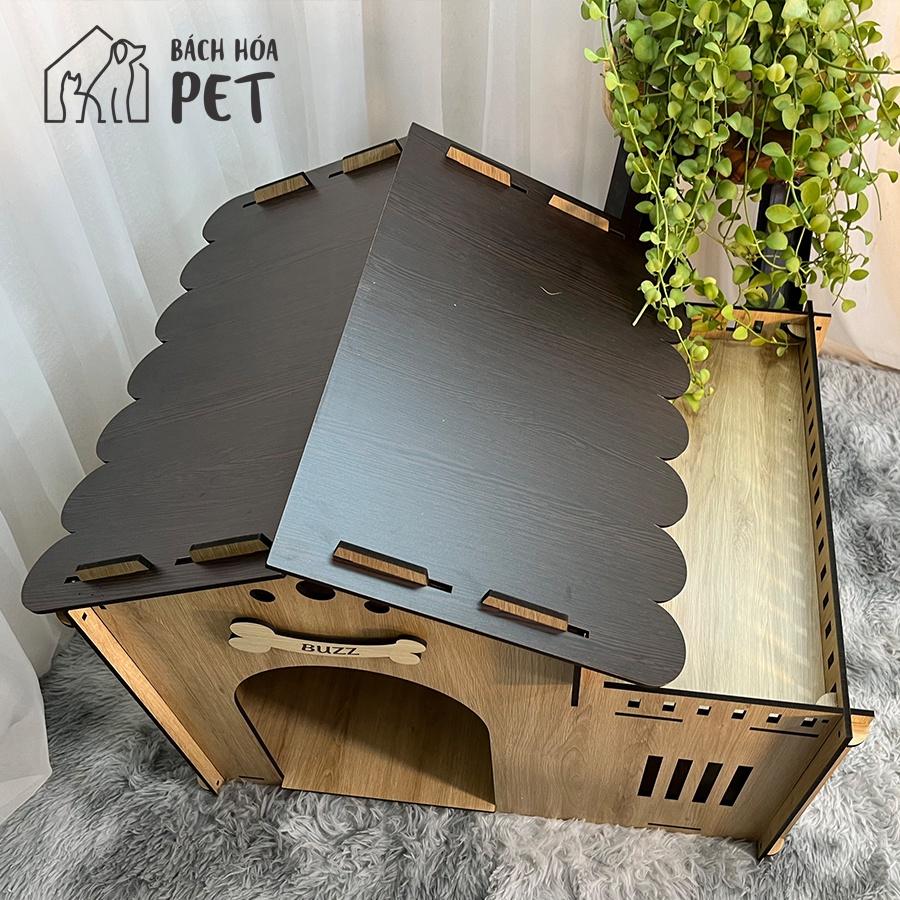 Nhà ở cho chó mèo BHP3 xinh xắn làm bằng gỗ cao cấp , chuồng cho thú cưng cứng cáp (tặng bảng tên nhà )