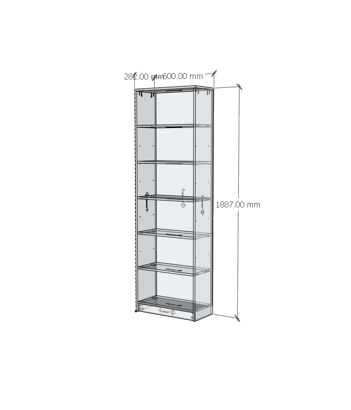 [Happy Home Furniture] CATY, kệ sách 6 tầng,  60cm x 28cm x 189cm (DxRxC), KSA_002