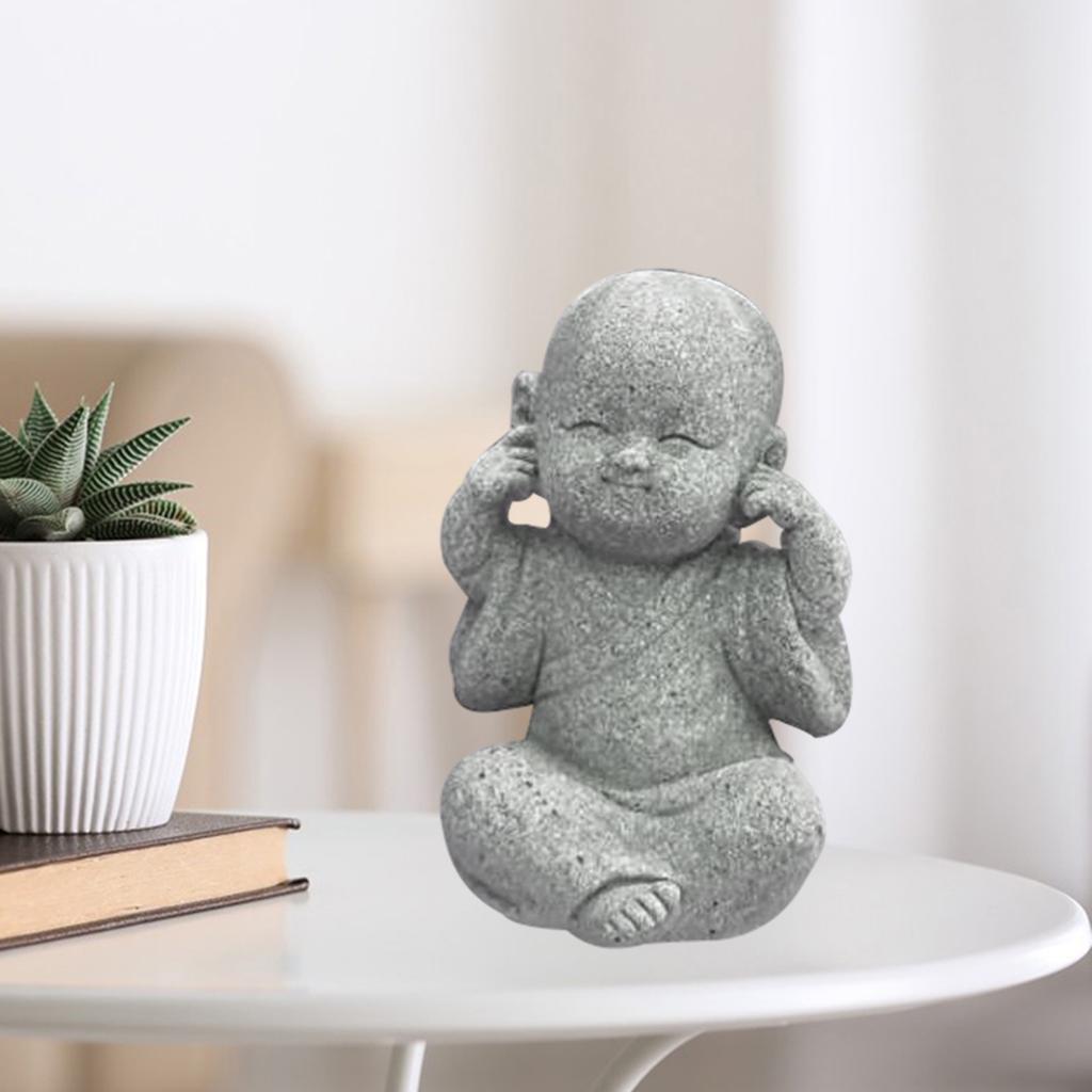 Mini Buddha Statue Monk Tea Pet Miniature Buddha Figurine Chinese Style Table Decoration Fengshui Ornament Decorative for Home Office