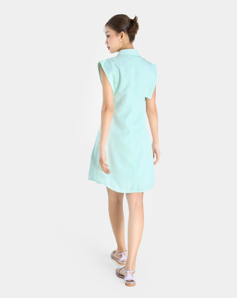 Đầm Mini Nữ Thời Trang JUNO Cổ Sơ Mi Vai Chờm JNDLU046