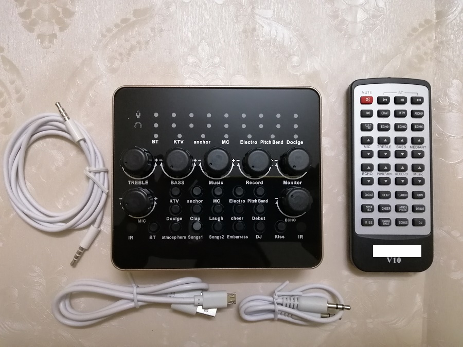 Bộ sản phẩm live stream thu âm Sound V10 Bluetooth và micro ISK AT100 Hàng Nhập khẩu