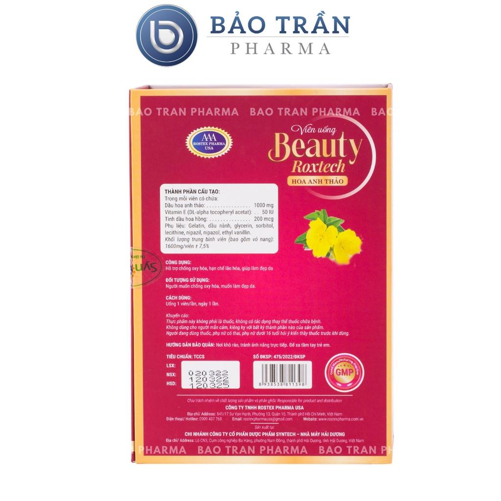 Viên uống tinh dầu hoa anh thảo Beauty Roxtech Hoa Anh Thảo hỗ trợ làm đẹp da, chống lão hóa