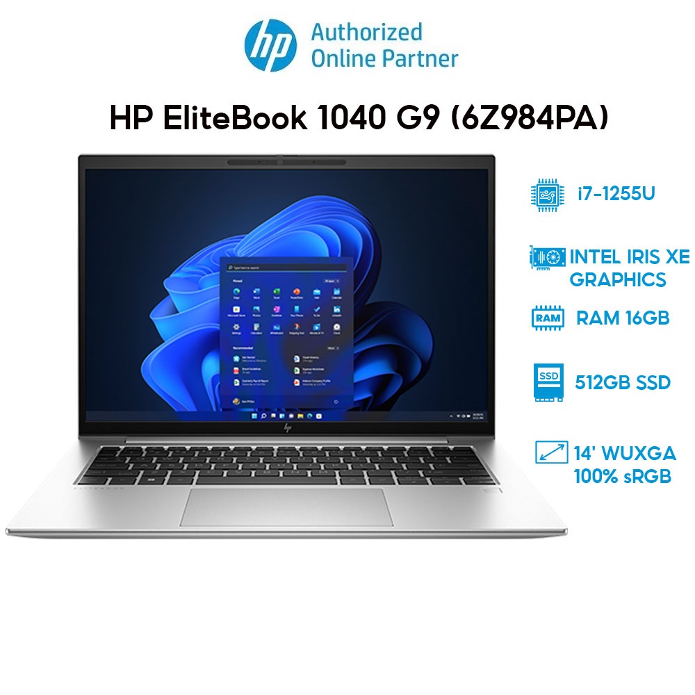 Laptop HP EliteBook 1040 G9 (6Z984PA) (i7-1255U | 16GB | 512GB | Intel Iris Xe Graphics | 14' WUXGA 100% sRGB | Win 11) Hàng Chính Hãng