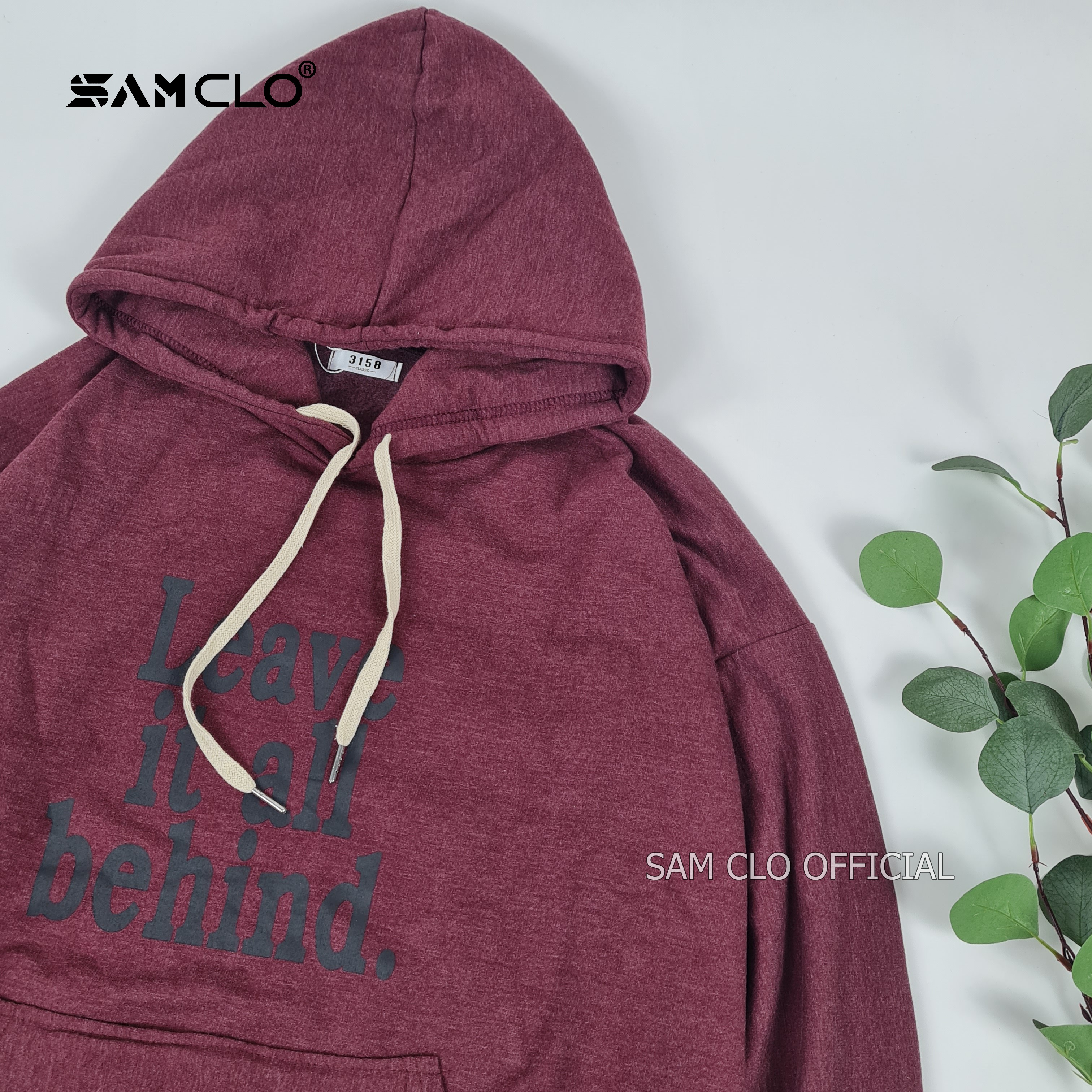 Áo khoác nỉ SAM CLO nam nữ hoodie chui có mũ tay dài thu đông freesize dáng unisex in chữ ALL BEHIND