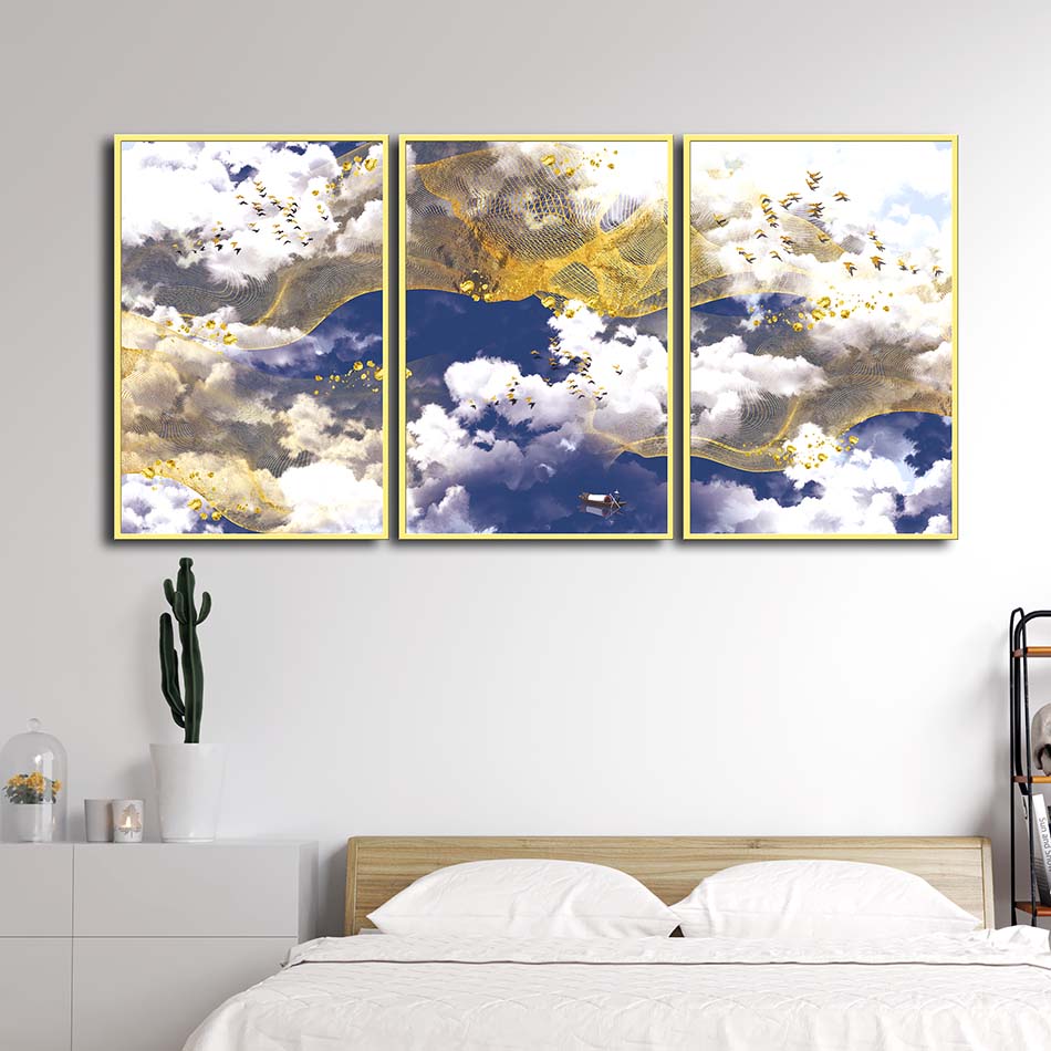 Bộ 3 tranh canvas treo tường Decor Họa tiết trừu tượng - DC037
