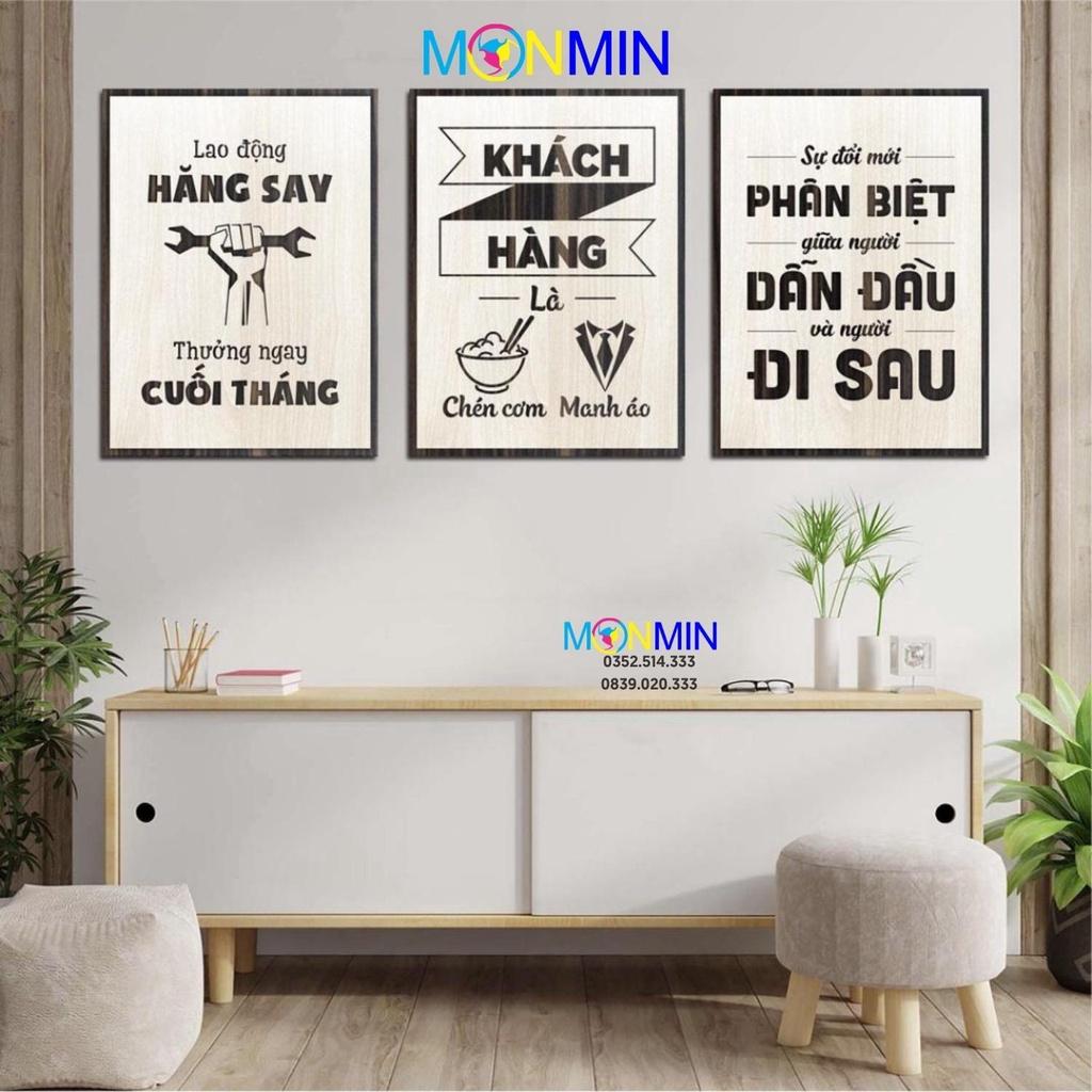 Combo 3 Tấm Tranh Slogan Gỗ tạo động lực khổ lớn 54x40cm