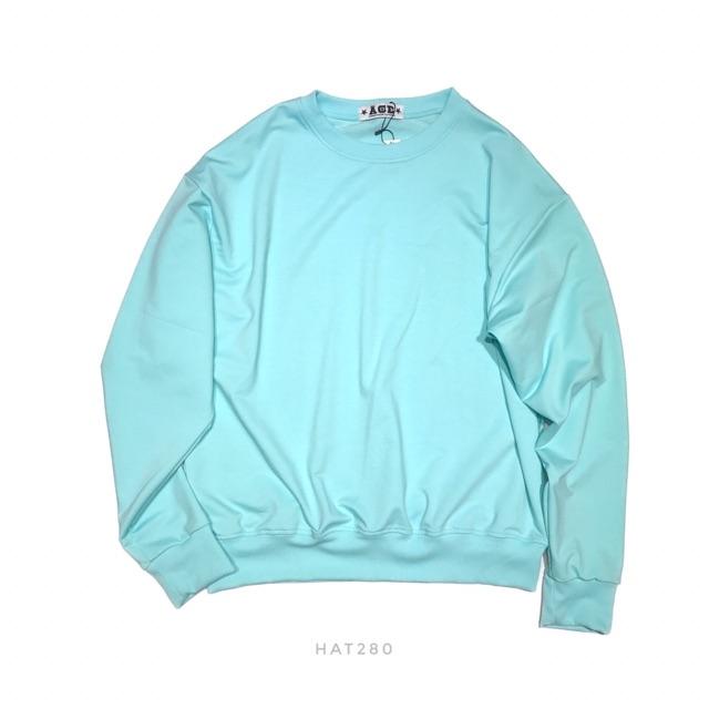 Áo nỉ cotton chui đầu, không mũ/ sweater trơn