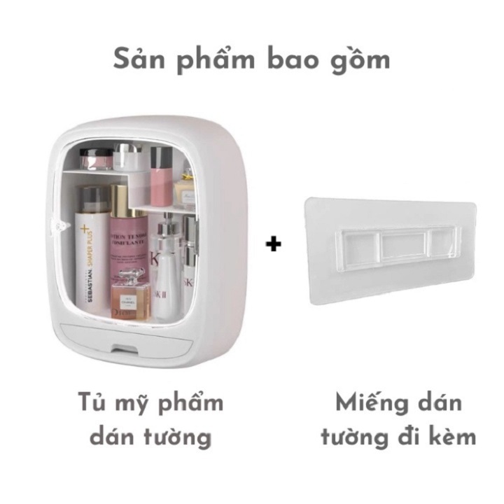 Tủ đựng mỹ phẩm treo tường chịu lực- Kệ đựng mỹ phẩm , tủ thuốc dán tường tiện lợi - hộp đựng đồ tiết kiệm không gian - Chống nước, bụi, côn trùng