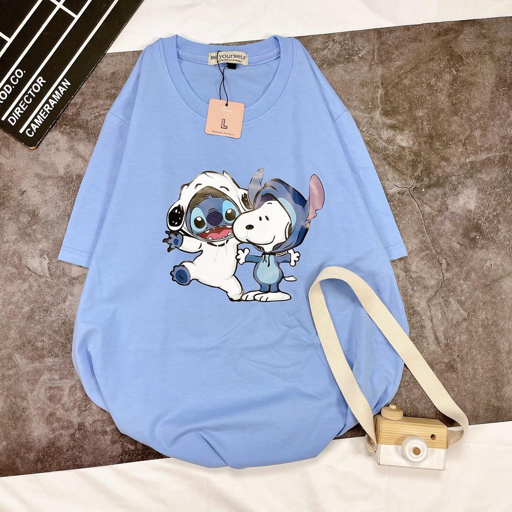 - Áo thun tay ngắn Be Yourself unisex size M L XL - Stitch và Snoopy