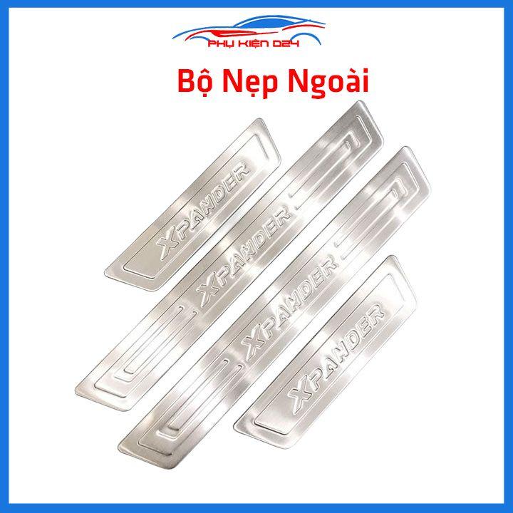 Bộ ốp bậc cửa trong ngoài nẹp bước chân Xpander 2019-2020-2021-2022 Inox chống trầy trang trí xe