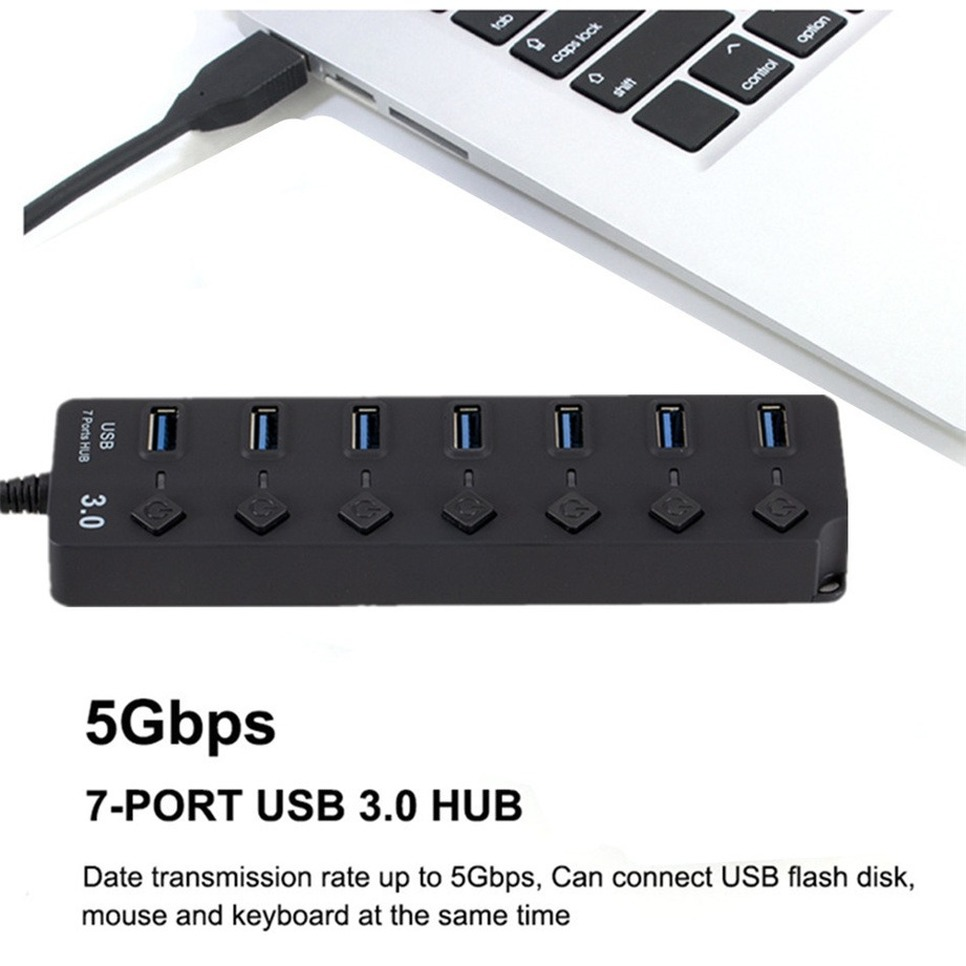 USB 3.0 Đa 7 Chia Usb Với Nguồn Điện Adapter Cho Macbook Air Pro Xiaomi Máy Tính Laptop Phụ Kiện USB 3 Hab