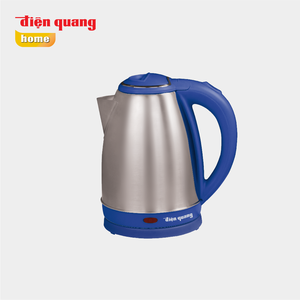 Hàng Chính Hãng Ấm đun nước siêu tốc Điện Quang ĐQ EKT14 1518 B (1500W, 1.8L, inox 201 mờ, nhựa PP màu xanh dương)