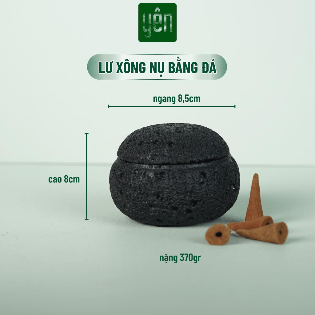 Lư Xông Nụ Yên Thảo Mộc Bằng Đá Đen Trắng Xám Tối Giản Trang Trí Nhà Xông Thơm Thiền Thư Giãn