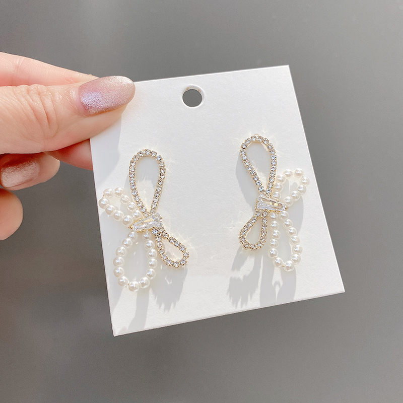 Khuyên Tai Bạc S925 Chế Tác Thủ Công Hàn Quốc Đá Zircon Cao Cấp