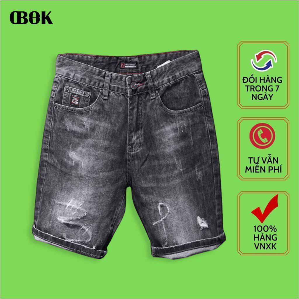 Quần Short Jean Nam, Quần Bò Ngố Nam Cao Cấp Mẫu Mới Siêu Đẹp OBOK Fashion QSN3335