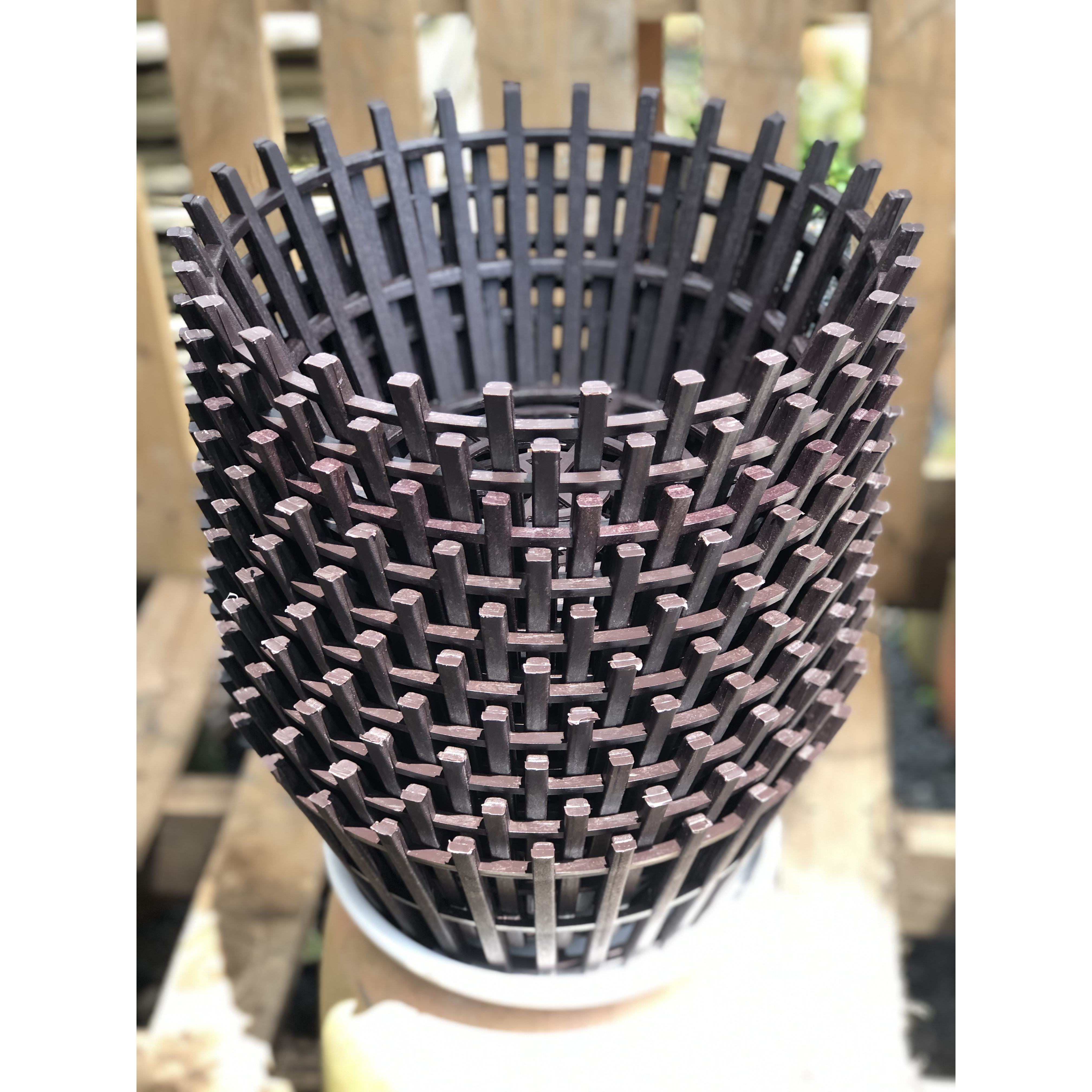 Bộ 10 chậu trồng lan giả gỗ kích thước fi 35 cm