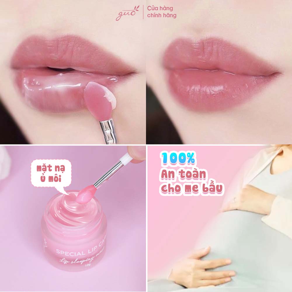 Mặt nạ ngủ môi cho bà bầu dưỡng hồng môi Special Lip Care GUO 10g - [Dưỡng môi căng mọng, Không dầu khoáng]