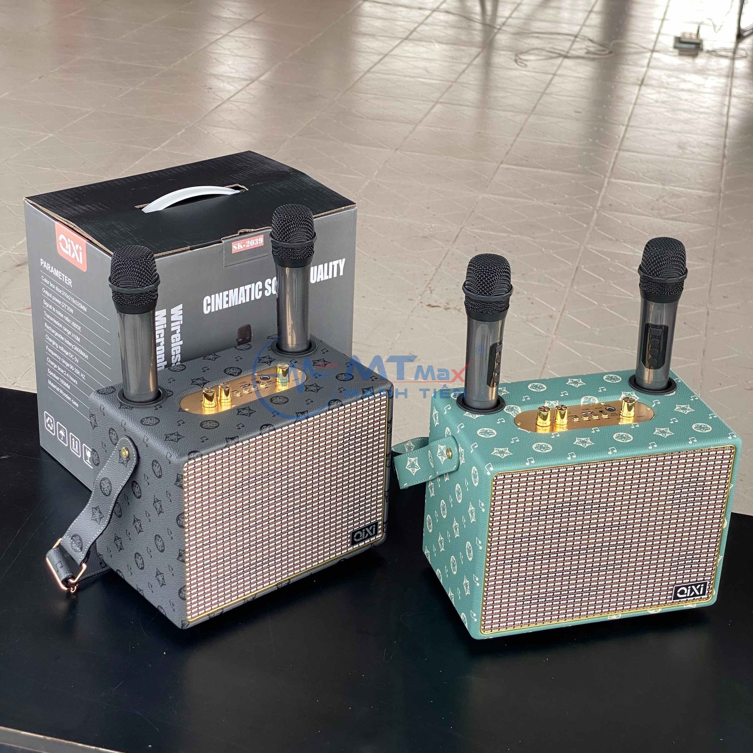 Loa Bluetooth Karaoke Qixi SK2039 – Kèm 2 Micro Không Dây, Bass Uy Lực Tiếng Treble Trong Trẻo, Dung Lượng Pin 3600mah Và Thời Gian Chơi Lên Đến 6-10 Giờ