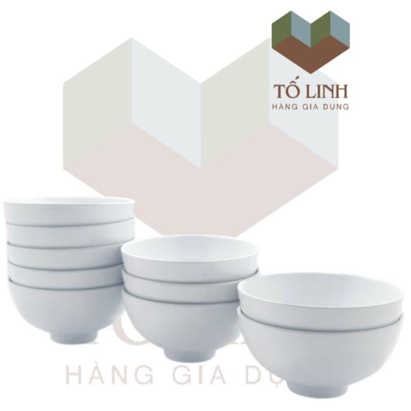 Combo 10 chén cơm sứ trắng 4.5 inch HC-VN,,Set 10 chén cơm sứ trắng Việt Nam