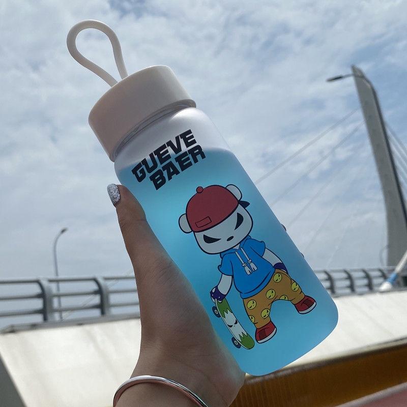 Cốc nước nhựa phiên bản Hàn Quốc cốc nước trong sương gió cốc nước dễ thương cầm tay cốc nước thể thao cốc nước