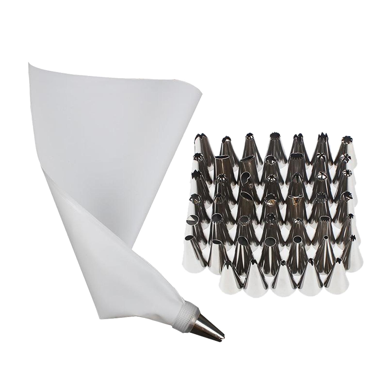50 Pieces Cake Decorating Tools 1 Pieces Piping Bags 48 Pieces Cake Decorating Tips 1 Pieces Cake Couplers for Baking Cake Cookies Chocolate Decors