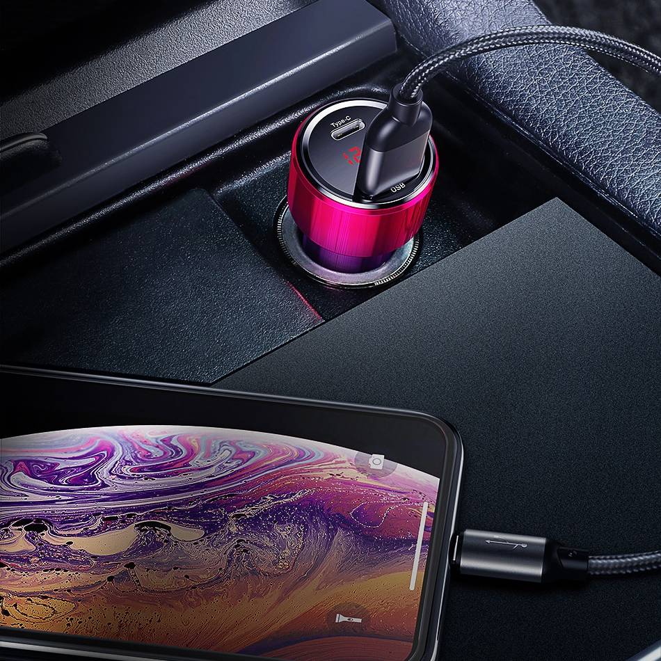 Tẩu củ sạc nhanh đa năng dành cho xe hơi / ô tô 2 cổng USB hiệu Baseus Dual-USB - hàng chính hãng