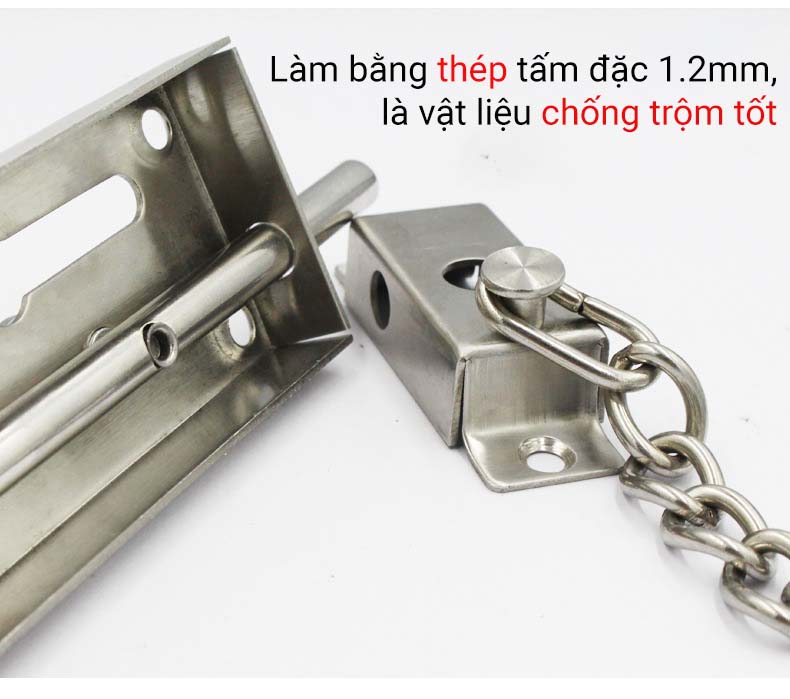 Chốt Cửa Chống Trộm Có Dây Xích KUNBE An Toàn Dạng Trượt Chắc Chắn Bảo Vệ Tốt Ngôi Nhà Của Bạn