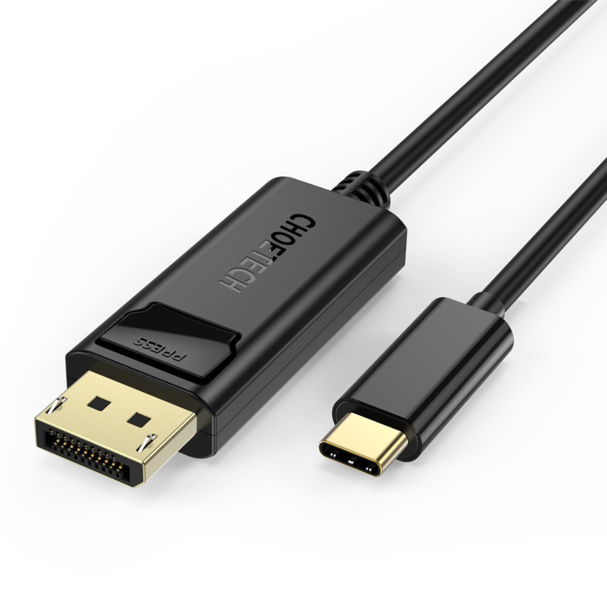 Dây Cáp Type C To DP DisplayPort 8K 60Hz, 4K 144Hz Thunderbolt 3 CHOETECH XCP-1801-B Dài 1.8M - Hàng Chính Hãng