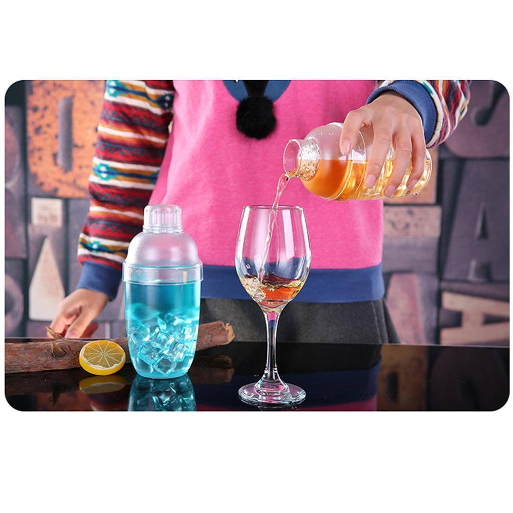 Plastic Cocktail Shaker Mixer Drink with Measurement Bartender Tool