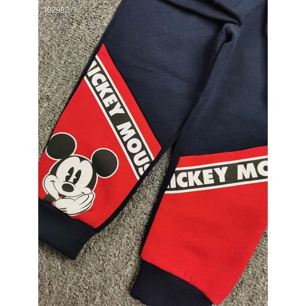 BỘ MICKEY THAN PHỐI ĐỎ NỈ DA CÁ BÉ TRAI