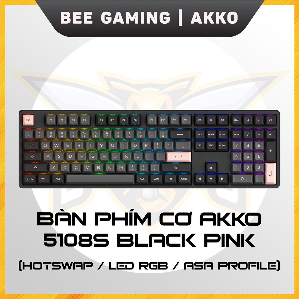 Bàn phím cơ chính hãng AKKO 5108S Black Pink (Hotswap / RGB / Foam tiêu âm / AKKO CS Jelly Switch