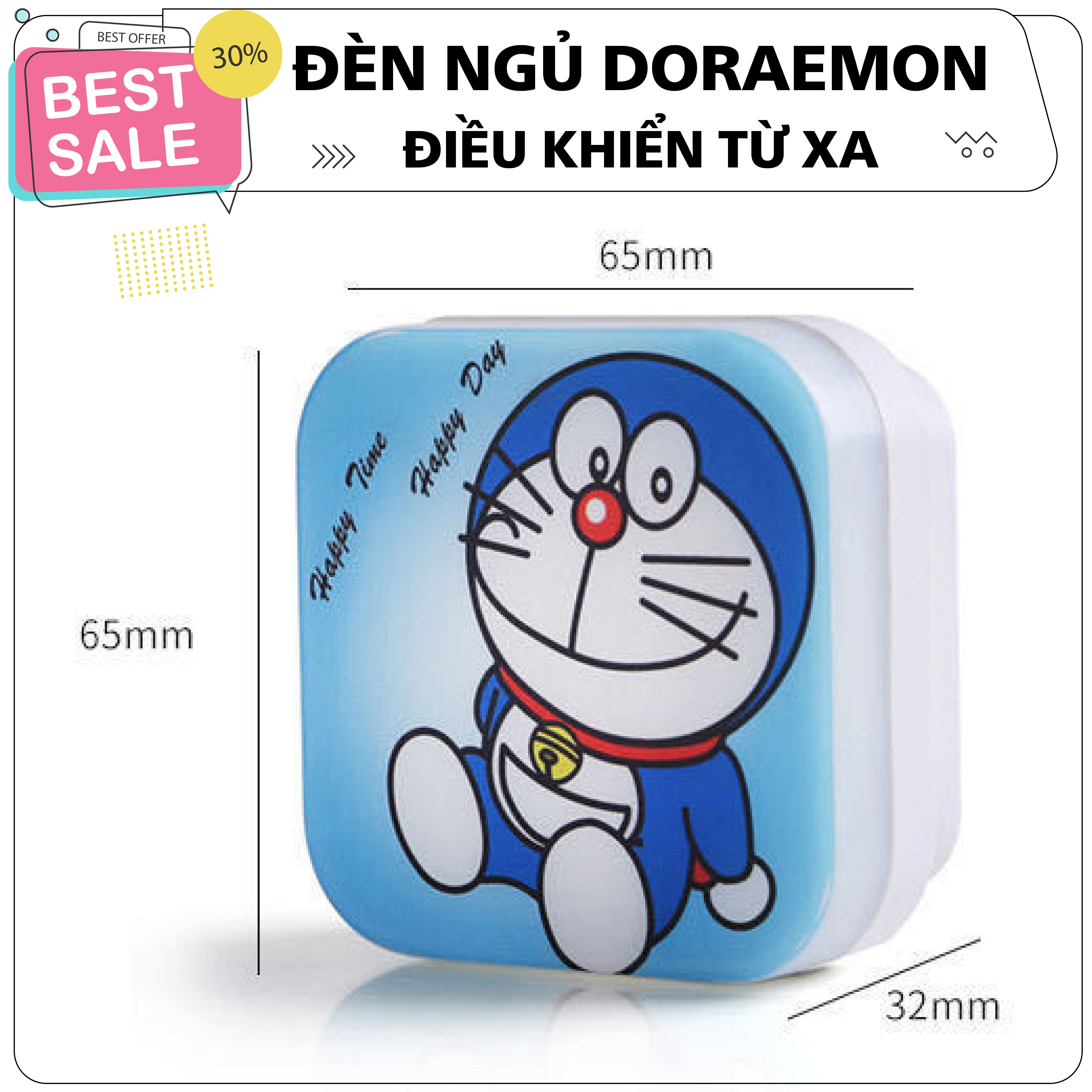 Đèn ngủ hình mèo Doraemon ngộ nghĩnh, tích hợp điều khiển từ xa thông minh vô cùng tiện lợi