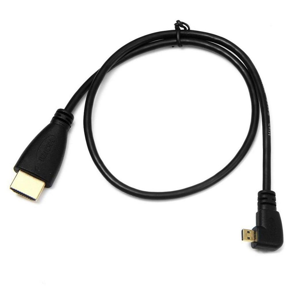 90 Degree Left Angle Micro HDMI Male to HDMI Male Data Cable Extension Cord
