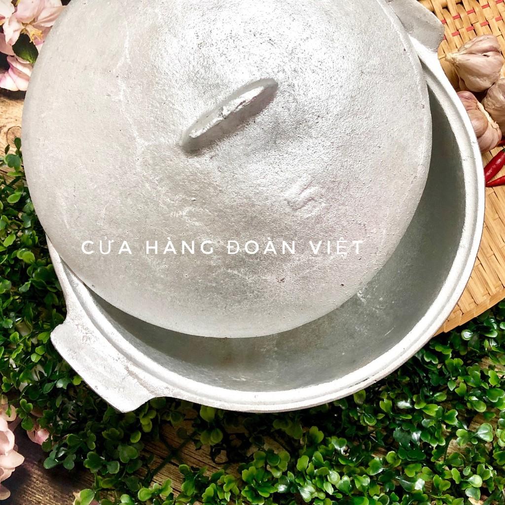 Nồi Gang Đúc Kho Thịt Cá S5-25 cm. Đúc thủ công nguyên khối bằng khuôn cát, đậm chất XƯA