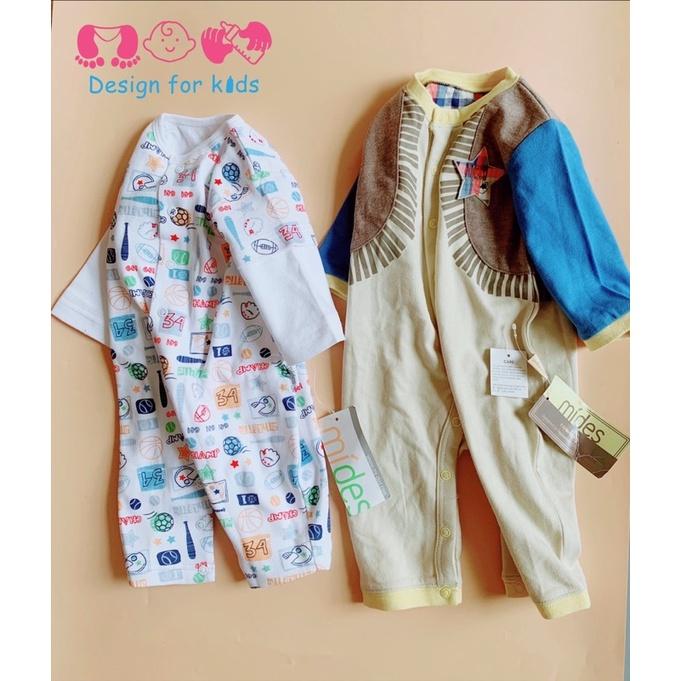 Bodysuit / Sleepsuit MIDES xuất Pháp vải cotton dày dặn cho bé