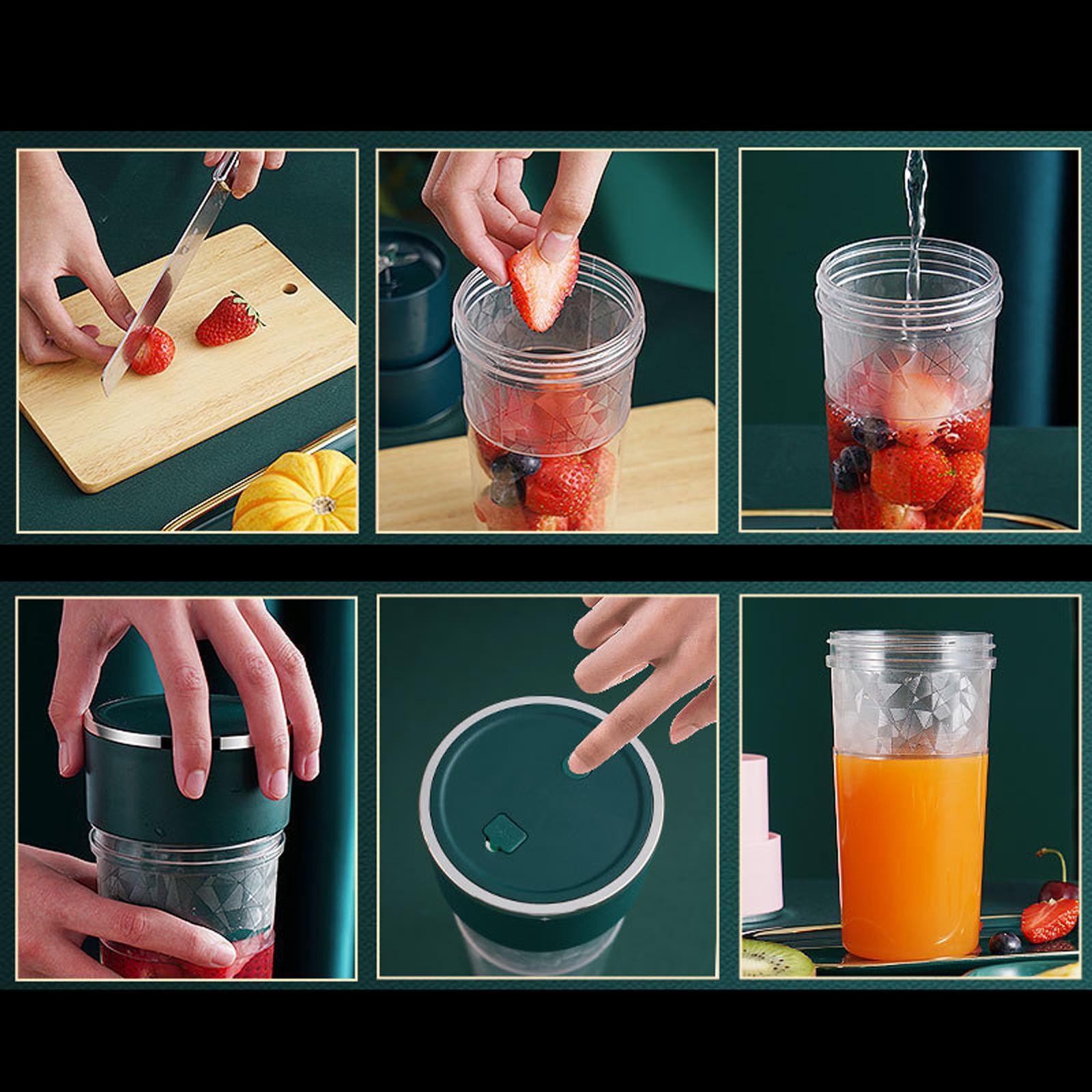 Portable Blender Jucie Fruit Blender Breakfast Drinkware Cup for Travel Pink