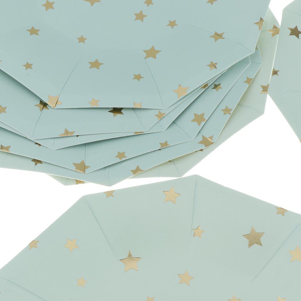 36pcs Star Disposable Paper Napkin Cups Plates for Party Table Decor Blue