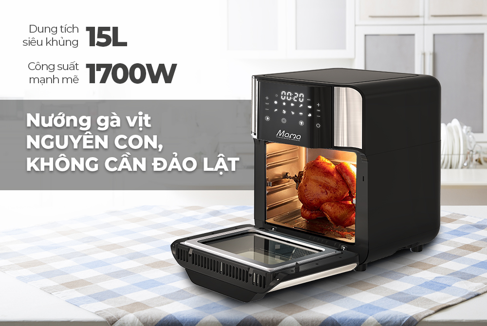 Nồi Chiên Không Dầu SUNHOUSE MAMA SHD4088 (15 Lít) - Hàng Chính Hãng