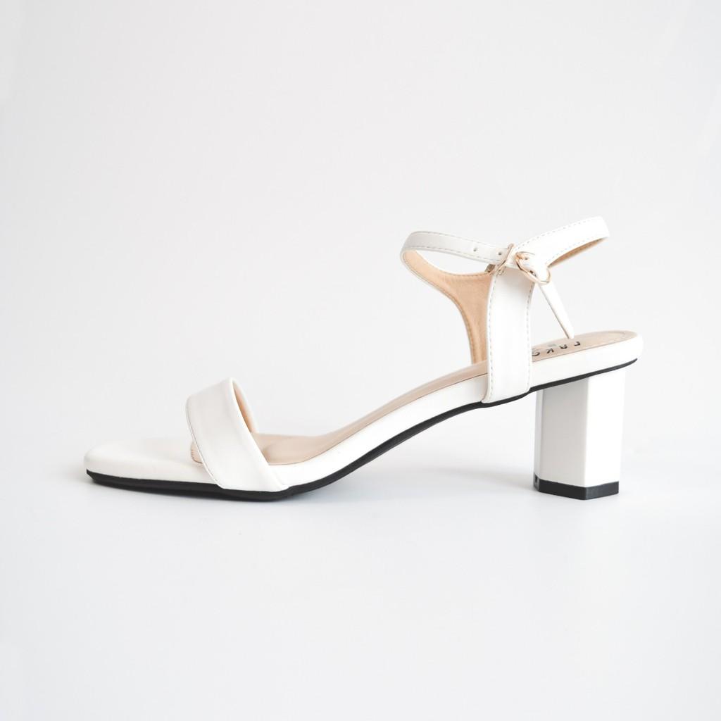 Sandal cao gót nữ 6cm gót lục giác phối dây thời trang sang trọng lịch sự quý phái da tổng hợp Lykoe L-Bazzie