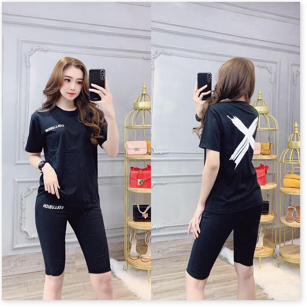 Set bộ lửng áo form rộng - thun cotton co giãn