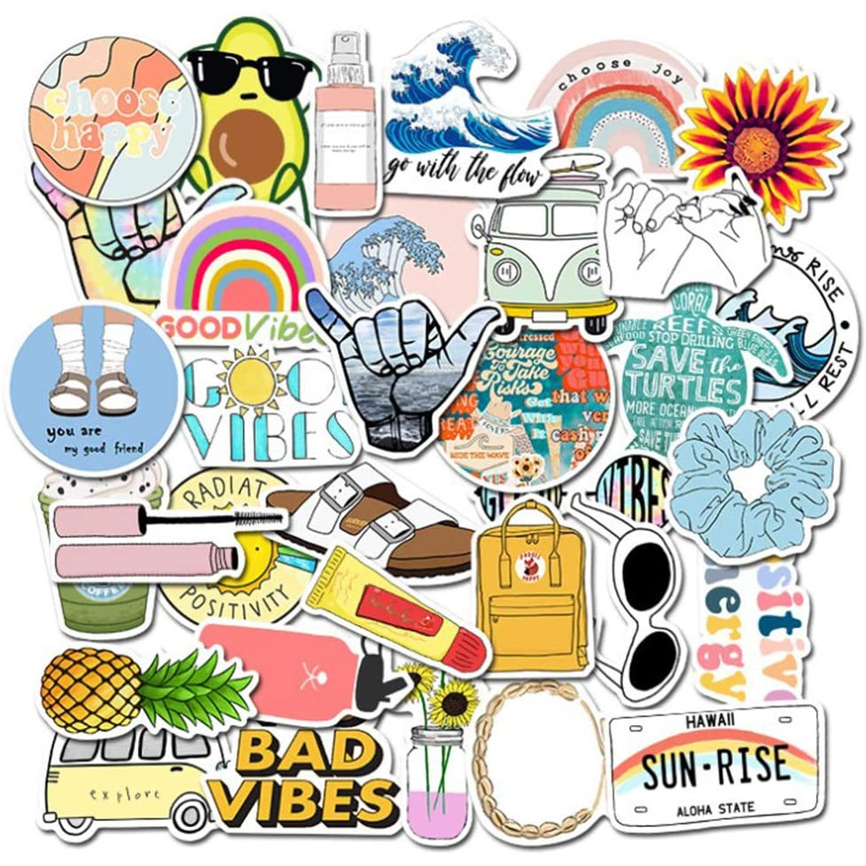 Set 60 VSCO Sticker động vật ảnh ép lụa