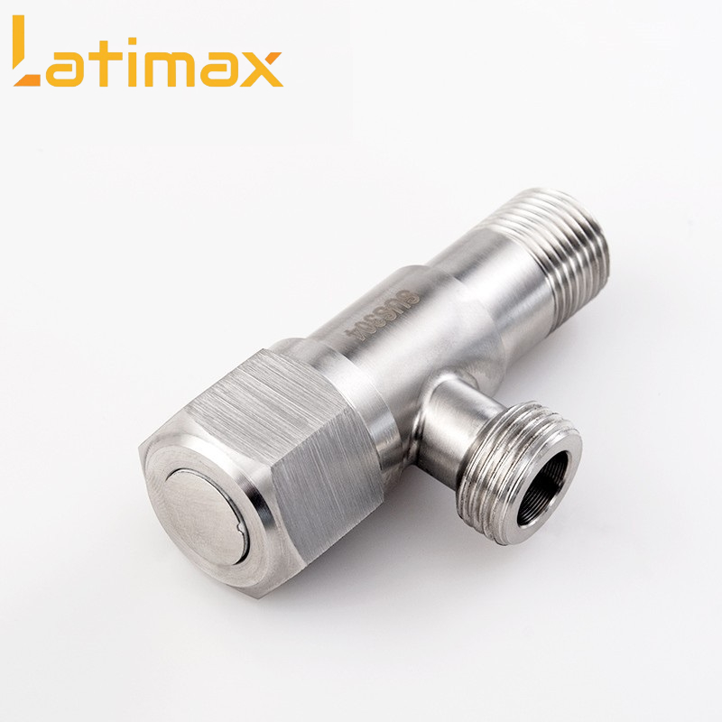 Van giảm áp lực nước Inox 304 chữ F - Van điều áp Latimax VGA1 có khóa vặn cao cấp