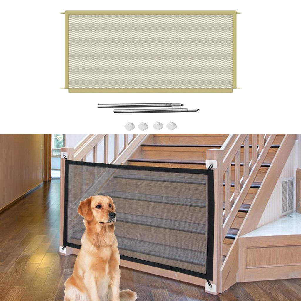 2x Folding Stairs Pet Gates Baby Gate Dog Enclosure Mesh to Play and Rest