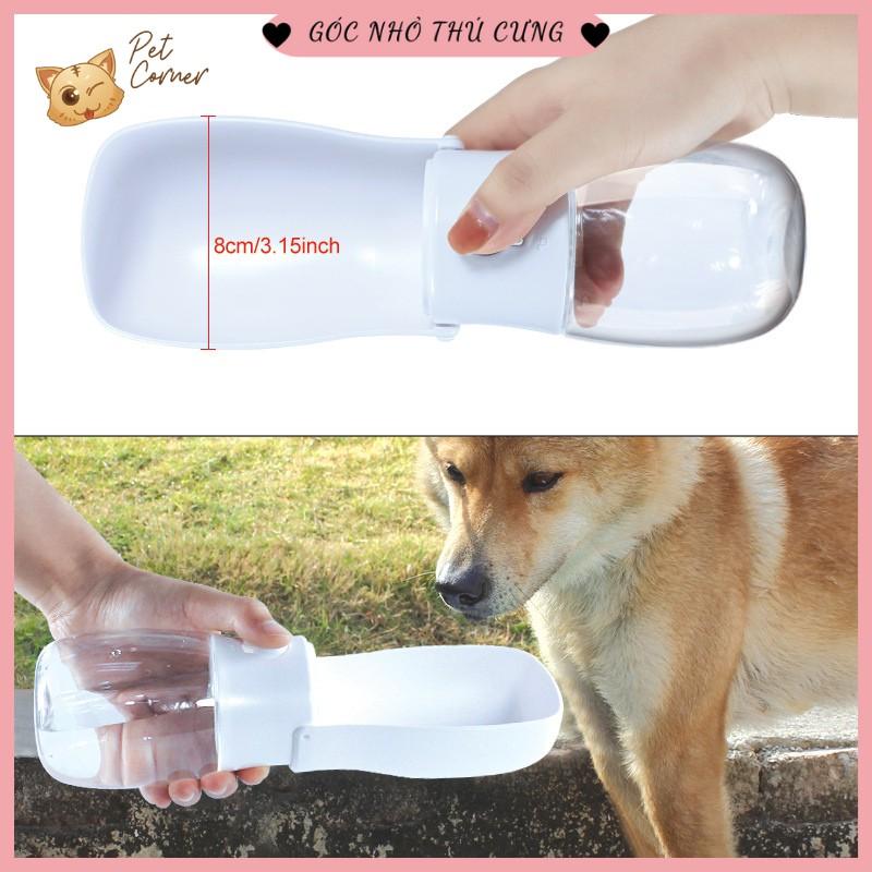 Bình nước cầm tay cho thú cưng 550ml (Bình nước di động mang đi du lịch cho chó mèo)