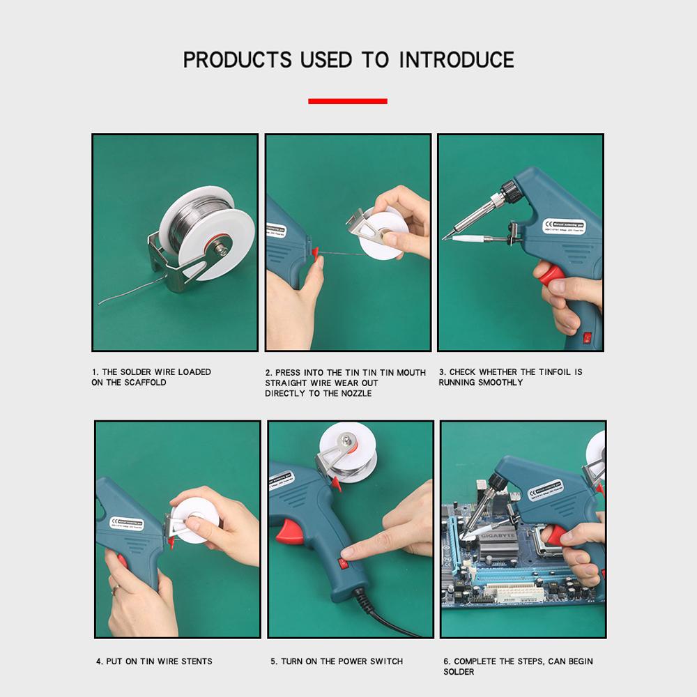 60W Handheld Soldering Iron Automatic Tin Feeding Machine Electronic Welding Tool for DIY Home Repairing