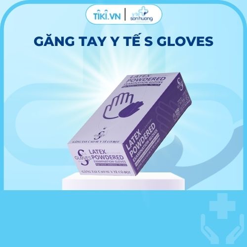 Găng tay y tế latex S Gloves - Bao tay y tế có bột màu trắng hộp 100 chiếc