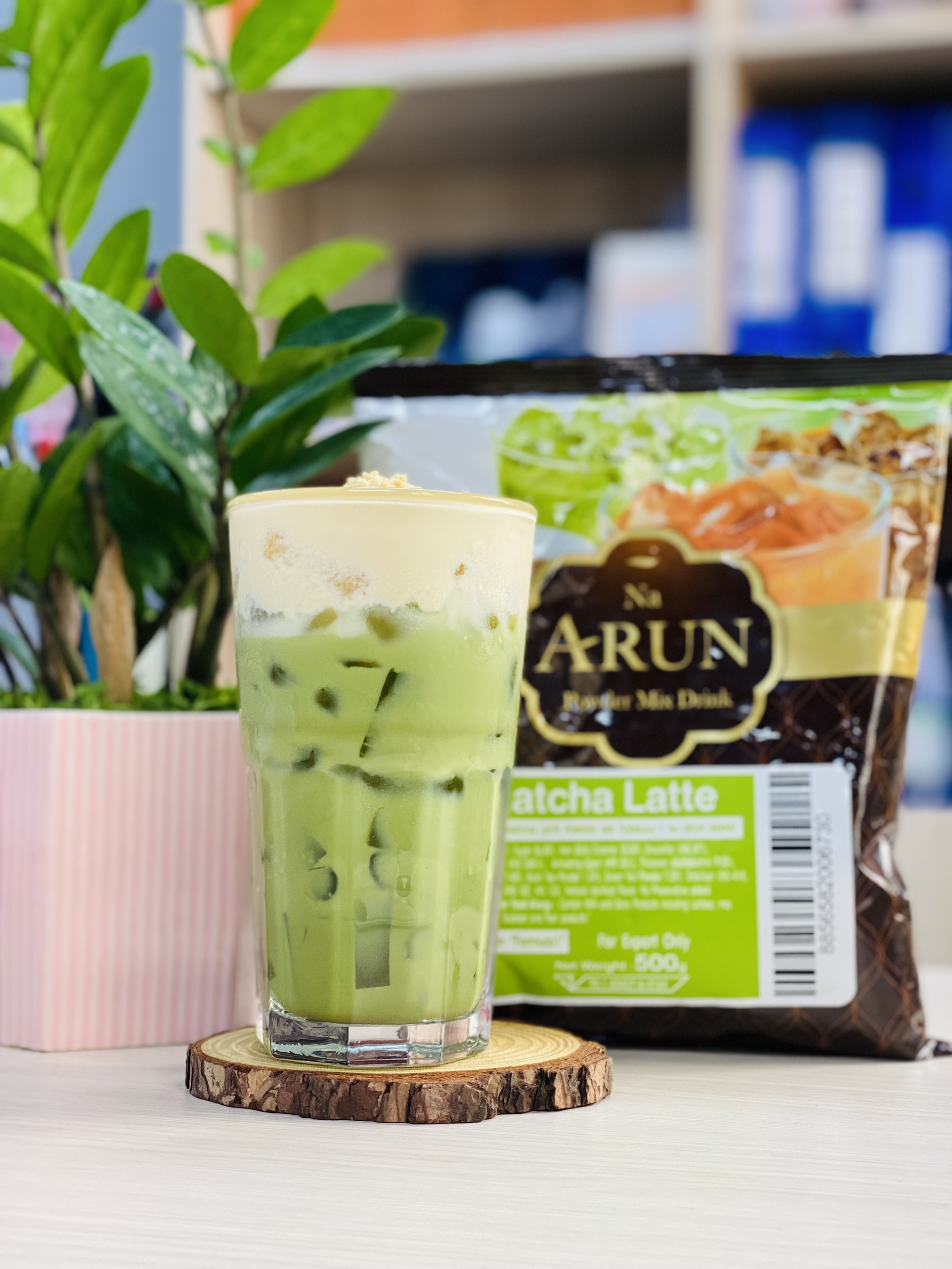 Bột Trà Sữa Thái Xanh (Bột trà sữa Matcha Latte) Na Arun túi 500G pha đủ 40 Ly - Hàng nhập khẩu chính hãng Thái Lan