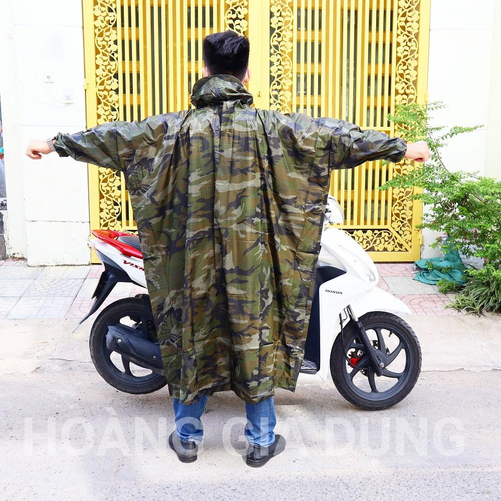 Áo Mưa BÍT LÍNH Vải Dù Không Xẻ Tà Cao Cấp Dành Cho Người Cao 1M5 Đến 1M95 AM09