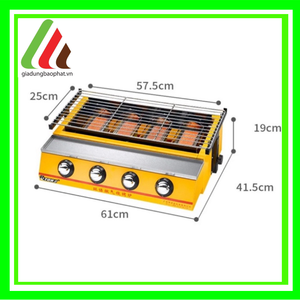 Bếp nướng gas BBQ ETON k222 k233 k288 với 4 6 8 họng đốt nướng hải sản, nướng thịt, nướng cá cho gia đình quán ăn nhà hàng