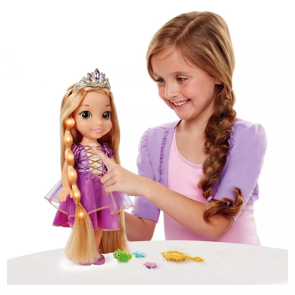 Búp bê Tóc Mây Tangled Glow &amp; Style Rapunzel Toddler Doll